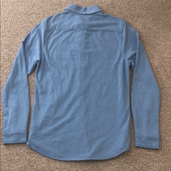 🏆GOODFELLOW LS Knit Button-Down Shirt Cyber Blue - Picture 8 of 8
